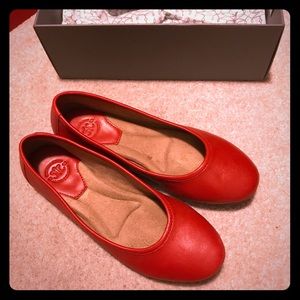 Johnston & Murphy Red Leather Flats (Brand New)